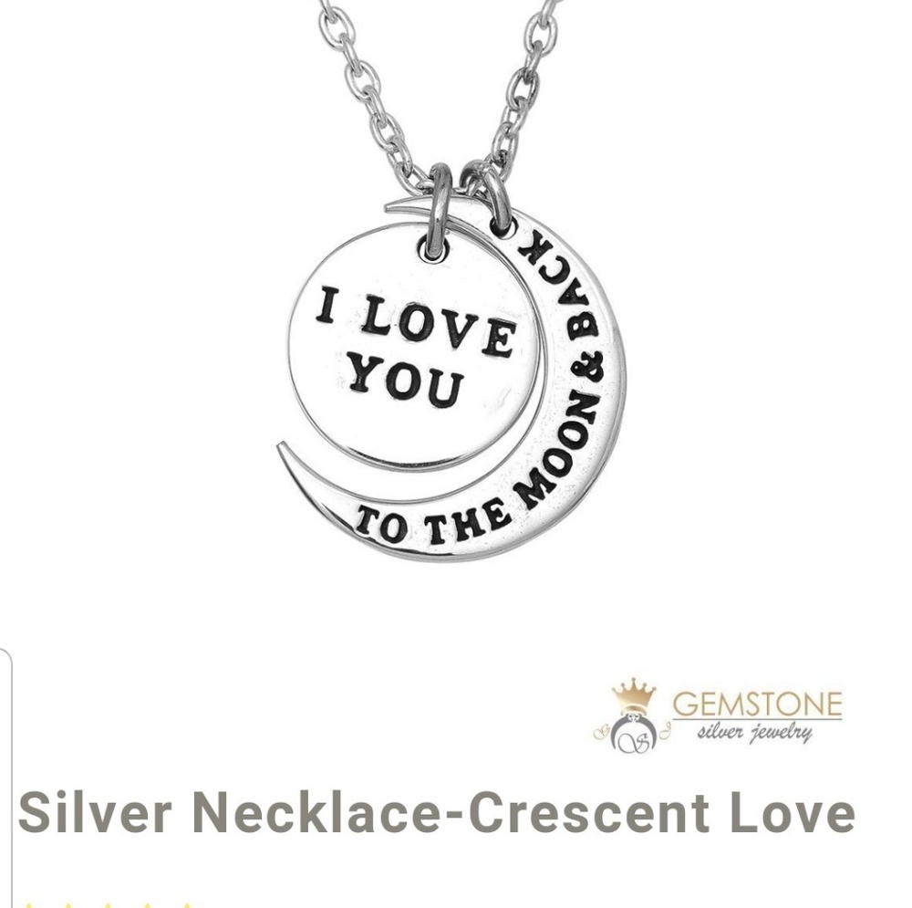 925 Sterling Silver Moon Necklace